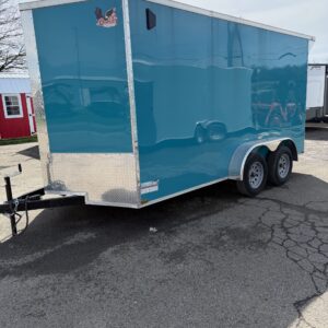 7x14 Water Blue Enclosed Cargo