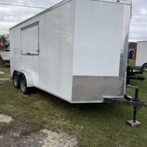 7X16 WHITE Enclosed Cargo
