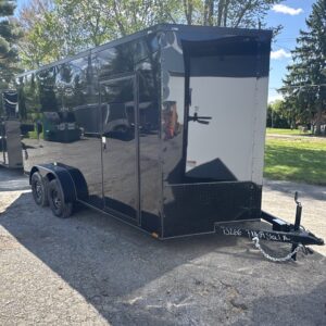 7X16 BLACK Enclosed Cargo