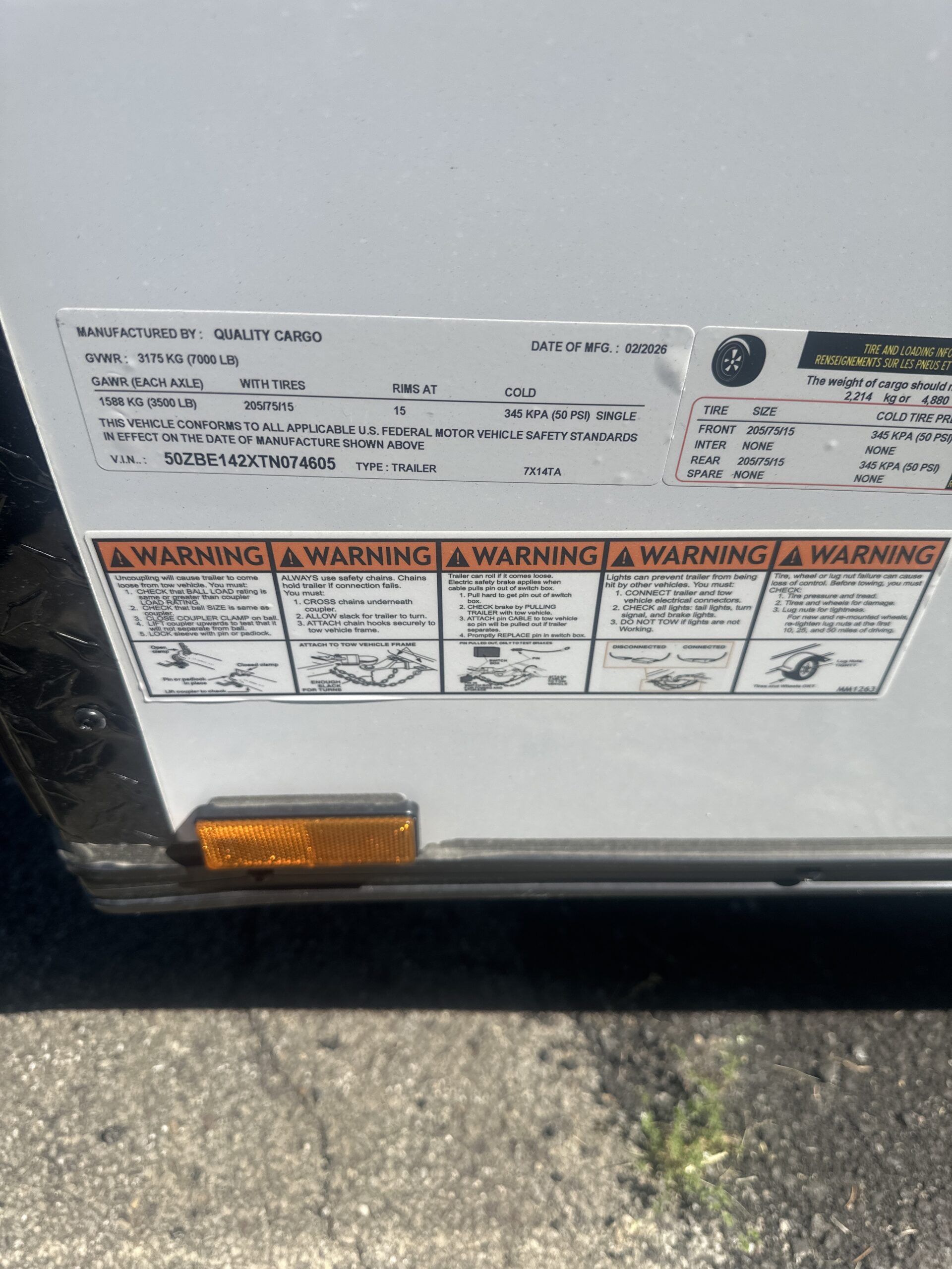 2026 QUALITY CARGO Enclosed Cargo (074605) - Image 3