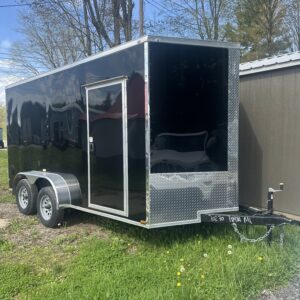 7x14 Enclosed w/ Barn Doors Black